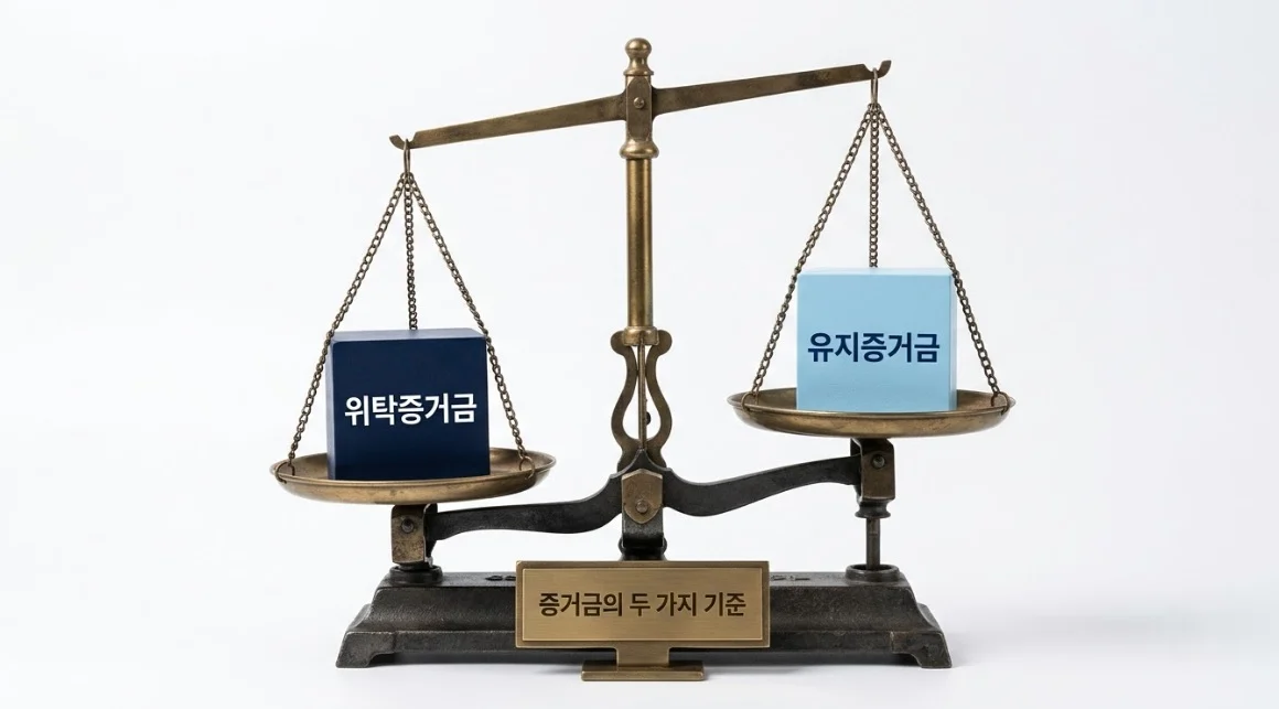 국내선물증거금 중 위탁증거금과 유지증거금을 저울로 비교한 이미지