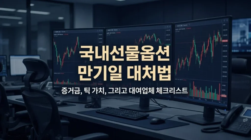 국내선물옵션 만기일 대처법과 증거금·틱가치 체크리스트를 보여주는 트레이딩 화면