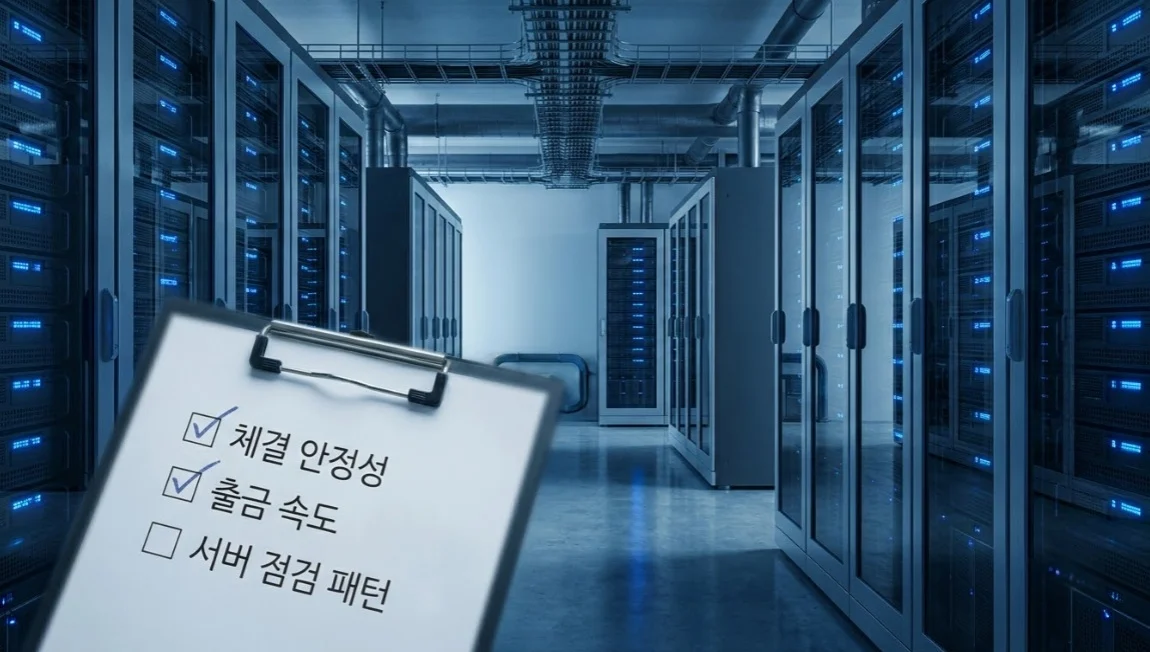 나스닥선물 거래 시 자본력과 체결 안정성을 점검하는 서버룸 이미지