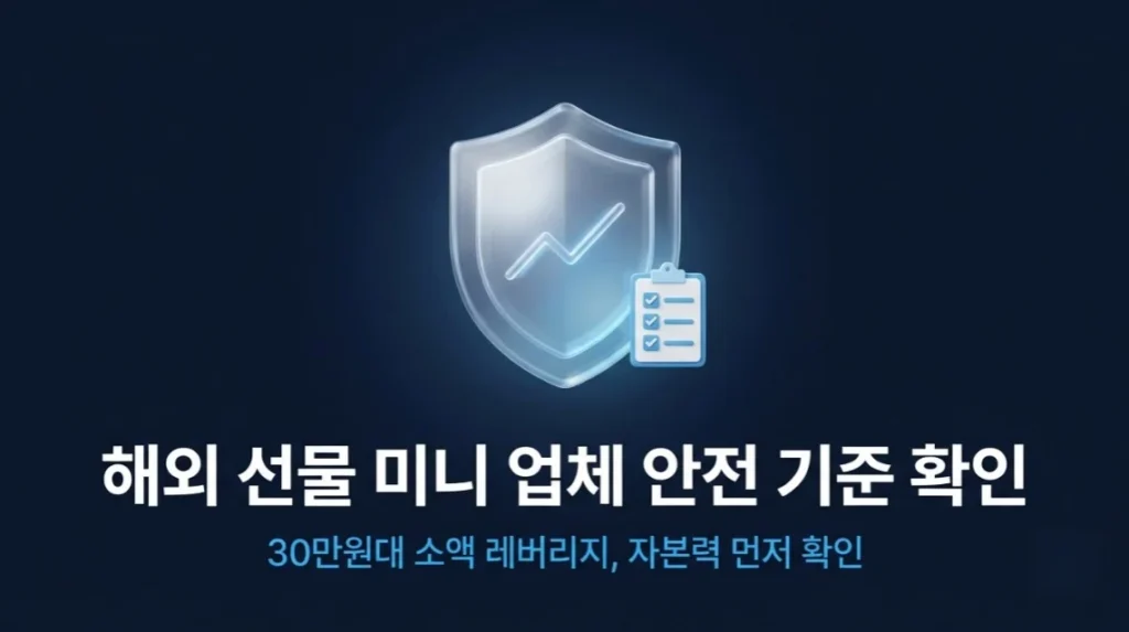 해외선물미니업체 소액 레버리지 안전 기준 체크리스트