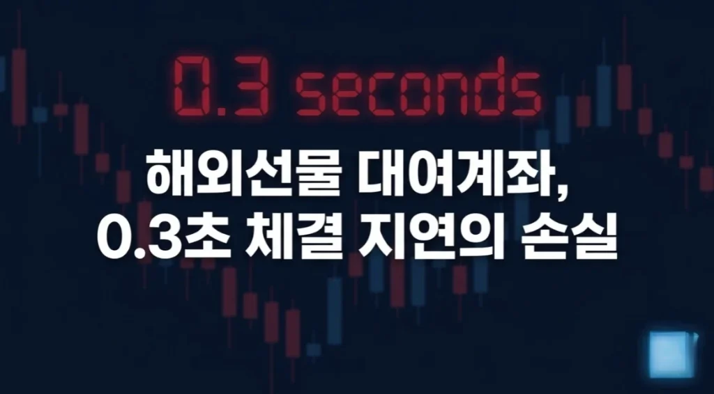 해외선물대여계좌 체결 지연 0.3초의 손실을 강조하는 대표 썸네일 이미지