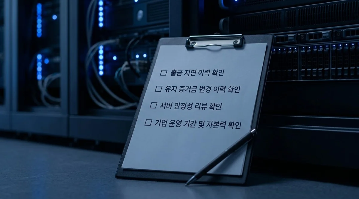 해외선물 대여계좌 자본력과 서버 안정성을 검증하는 체크리스트 이미지