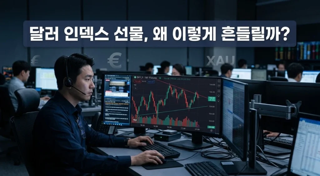 달러인덱스선물 FOMC·CPI 변동성과 유로FX·골드 상관관계를 보여주는 썸네일