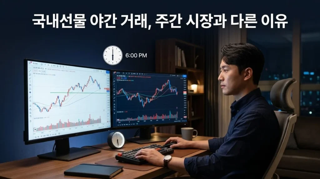 국내선물야간거래 코스피200 낮장과 야간장 차이를 보여주는 대표 이미지