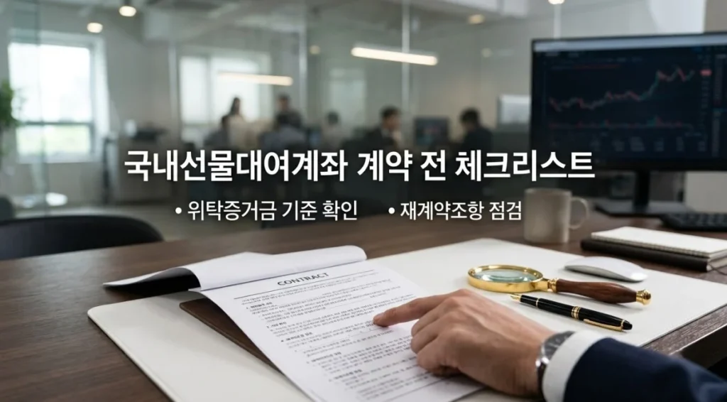 국내선물대여계좌 위탁증거금과 재계약조항 계약 전 체크리스트