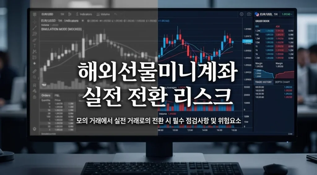 해외선물미니계좌 모의투자와 실전 전환 리스크를 대비한 썸네일 이미지
