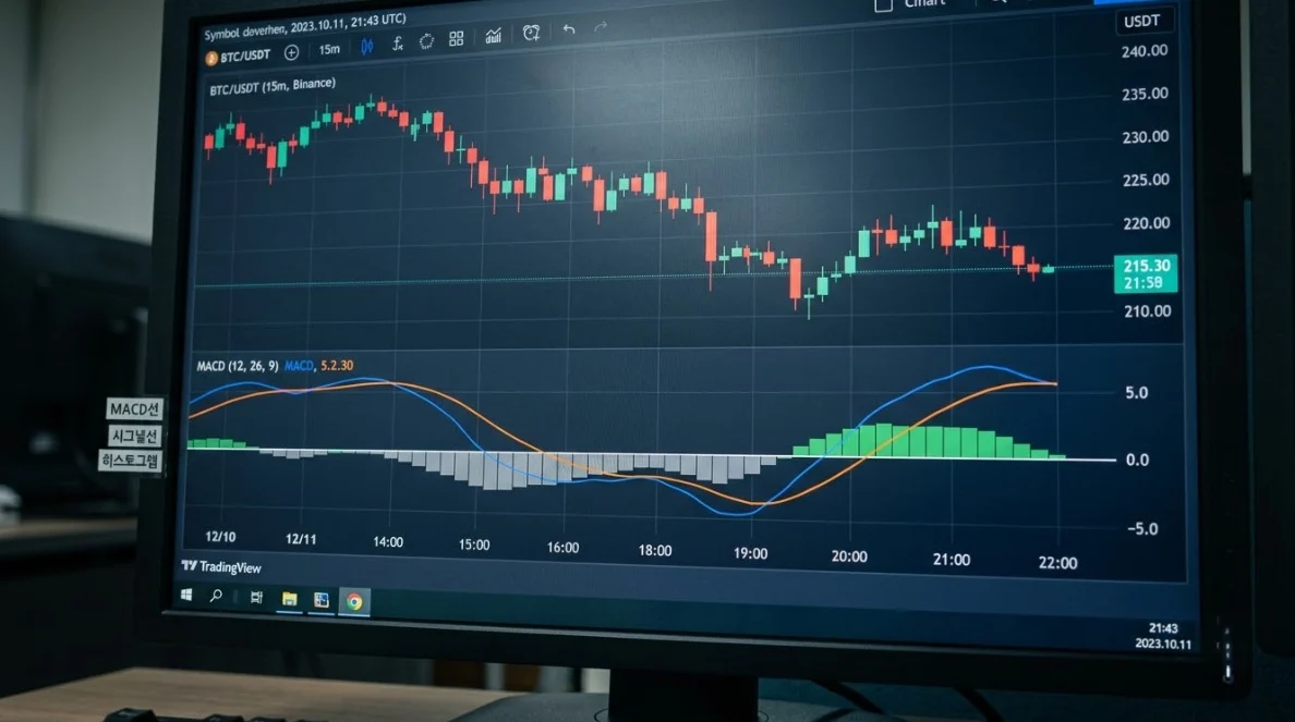 MACD매매기법의 MACD선·시그널선·히스토그램 구조