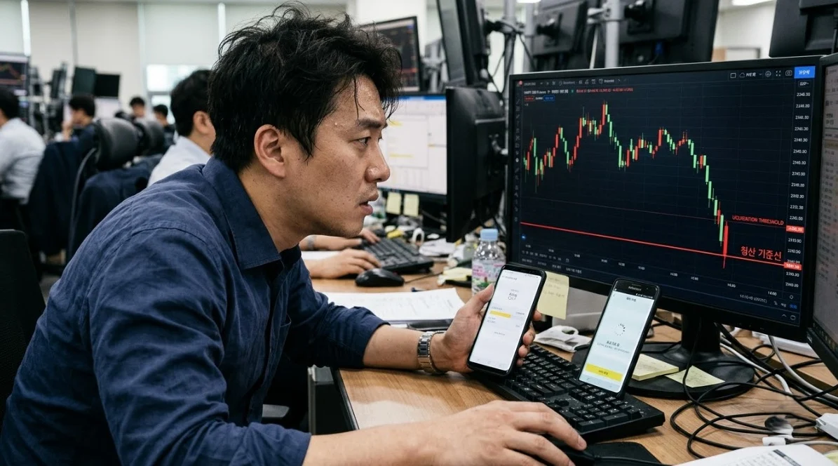 강제청산기준과 입금 반영 시점의 시간차를 확인하는 트레이더
