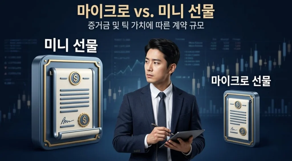 마이크로선물과 미니선물 계약 사이즈, 증거금·틱가치 비교