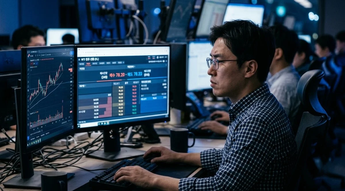 해외선물수수료구조 중 스프레드 발생 원리를 확인하는 모습