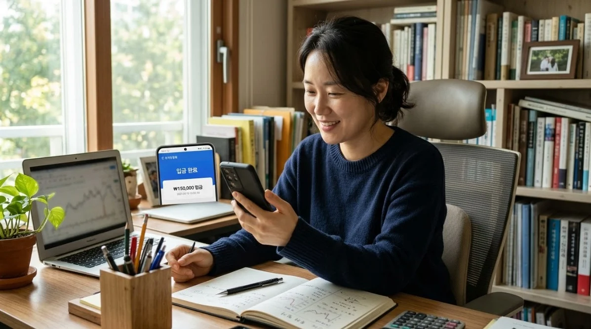 해외선물출금 소액 테스트 입금을 확인하는 모습