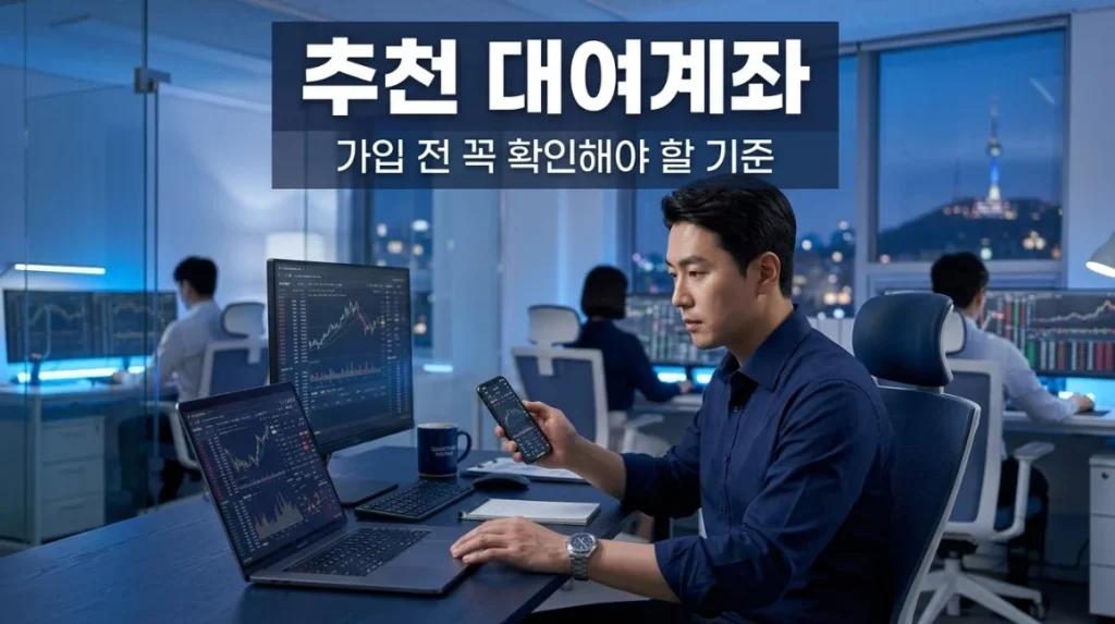 대여계좌추천 전 확인해야 할 판단 기준을 안내하는 대표 이미지