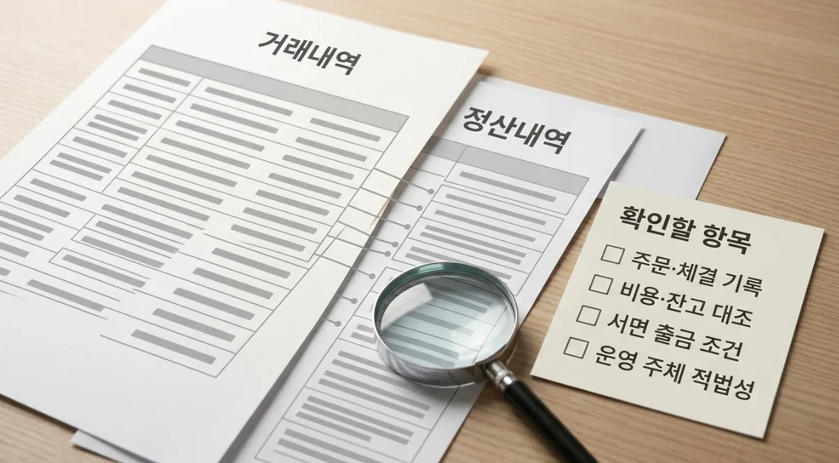 손익비기대값 검증을 위한 해외선물대여계좌 거래기록과 정산내역 대조 자료